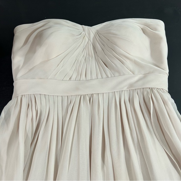 JENNY YOO Collection Bridesmaid Gown Strapless Knee Length Champagne Sz 8. - Picture 2 of 15